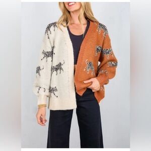 Feeling wild cardigan cheetah sweater